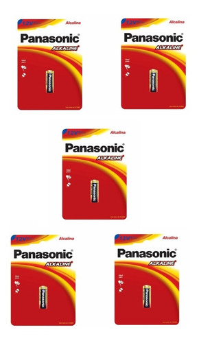 5 Baterias (pilhas) Alcalinas Panasonic 12v Lrv08 Mn21 A23