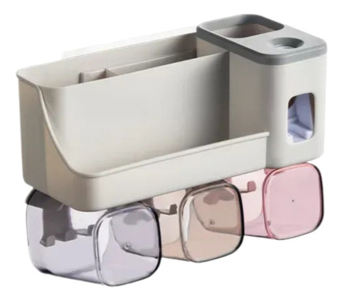 Dosificador Crema Dental Porta Cepillos Organizador 3 Vaso