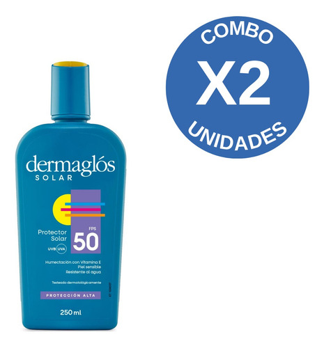 Combo X 2 Dermaglos Protector Solar Fps 50 Emulsión X 250 Ml