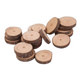 10 Rodajas Decorativas De Madera Natural De 10 Cms.