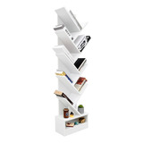 Librero Vertical Top Living Con Estantes Diagonales Blanco