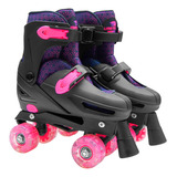 Patins Roller Quad Infantil Laser Com Led Nas Rodas 34 Ao 37