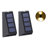 Pack 2  Luces Solares Patio Jardín Para Escaleras Y Muros 