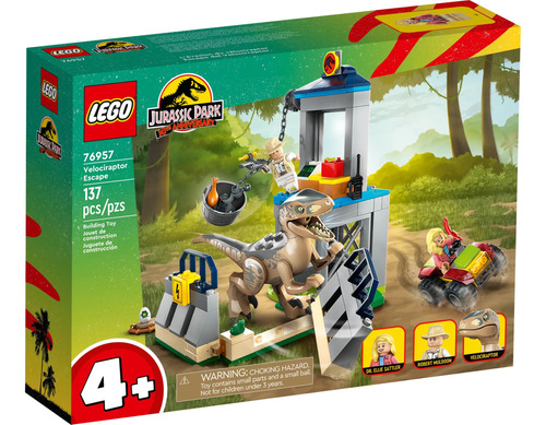 Lego Jurassic Huida Del Velocirraptor 76957 - 137pz