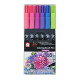 Marcador Artistico Koi Coloring Brush Pen C/6 Tons Flowers