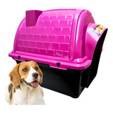 Casinha Plástico Rosa Cachorros Gatos Pets Médio N3 Pink
