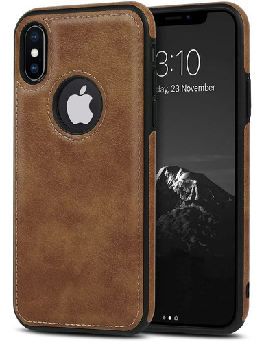 Funda Para iPhone XS Max, Marron/delgada/cuero