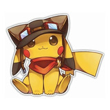 Sticker Vinil Calcomania Pikachu Gorra Pokemon  Auto Coche 