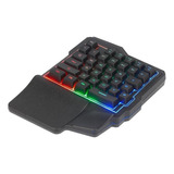 Teclado De Uma Mão Gamer Briwax Ba-502 Português Preto Rgb