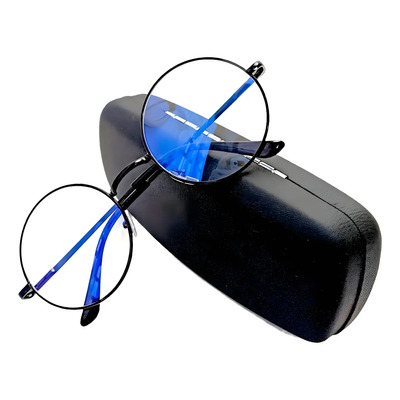 Lentes Antireflejante Computadora Bloqueo Luz Azul Radiación Color Negro Redondo Metal