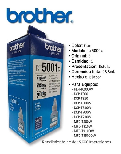 Tinta Original Color Brother Dcp-t310 T510w T710w T810w T300
