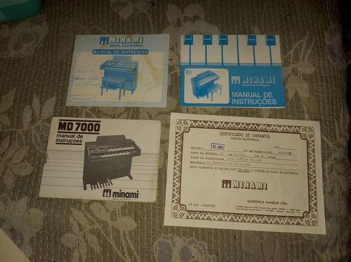 Manuais Órgão Eletrônico Minami Certificado 1985 Raros