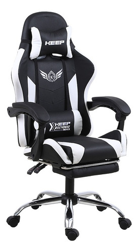 Silla Gamer Reclinable Giratoria Ergonómica Con Reposapiés