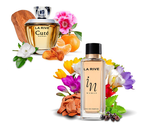 Kit 2  Perfumes Femininos La Rive Cuté 100ml + In Woman 90ml