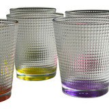 Vasos De Vidrio Set X 6 Unid De Bulgaria ! Hermosos !!! Color Surtido