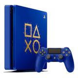 Playstation 4 Slim 500gb Edição Especial Days Of Play Azul Com 2 Controles
