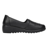 Zapato De Cuña De Dama Casual Shosh Confort 1102 Color Negro