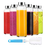 Luxfuel Botellas De Vidrio Transparente Con Tapas De 18 Oz, 