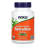 Now Foods Espirulina Orgánica Pura 200tabs 500mg C/u Sfn