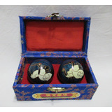 Par Esferas Chinas Originales Cloisonne Grullas Masajeadores