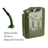 Bidón Metálico 20 Lts Parafina, Combustible + Dispensador 