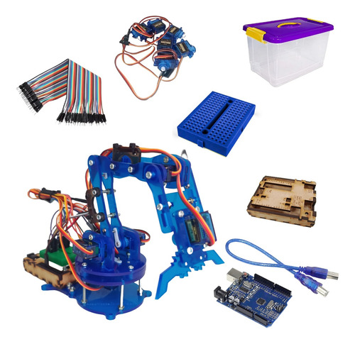 Brazo Robotico Kimo Kit Control Pc + Arduino - Edición Azul