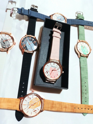 .x5 Unidades Reloj De Mujer Cuerina Elegante/por Mayor