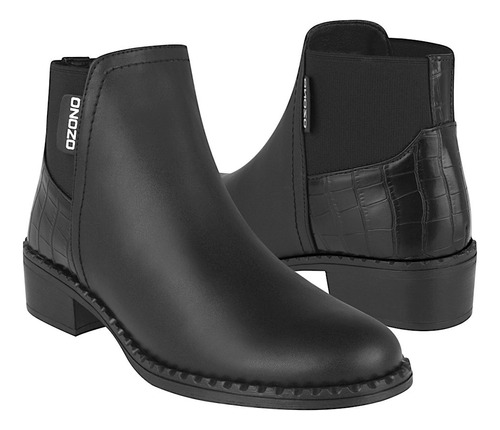 Botines Dama Capa De Ozono 624802 Simipiel Negro