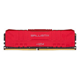 Memoria Ram Ballistix Gamer Color Rojo  8gb 1 Crucial Bl8g32c16u4