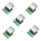 5 X Modulo Adaptador Usb 2.0 Hembra A Dip