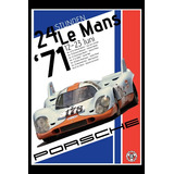 Carteles Antiguos Chapa 60x40cm Porsche 24hs Lemans Au-316