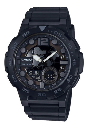 Reloj Casio Aeq-100w 30 Memorias Cronometro Sumergible 100m