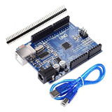 Placa Compatível Com Arduino Uno Atmega328 Smd + Cabo Usb