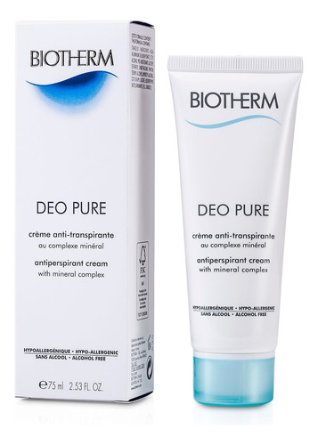 Crema Antitranspirante Biotherm Deo Pure Sin Alcohol 75 Ml