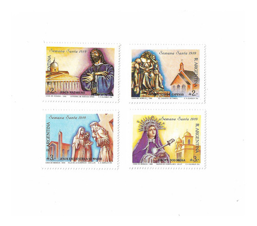 Semana Santa  - Serie Mint Completa  N° 1724/27 - Argentina 1989 -