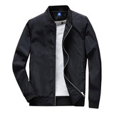 Jaqueta Corta Vento Masculina Casual Bomber Leve Zíper Prata