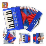 Acordeon Sanfona Gaita Infantil 8 Baixos 17 Teclas Brinquedo