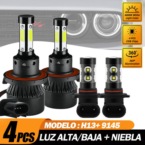 Kit Led Faros Automático Para Dodge 12000lm High Y Baja Ligh