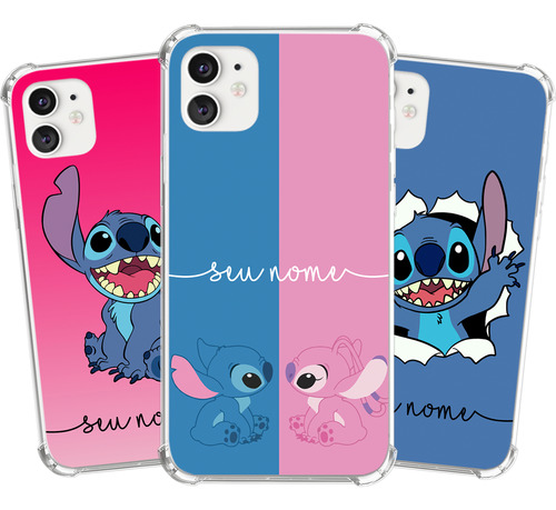 Capa Capinha Com Nome Personalizada Stitch Variadas