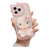 Para iPhone Funda,mirror+silicone Phone Case Gatito Kawaii