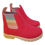 Bota Botina Jeca Feminina Infantil 20 Ao 27 Botinha Pink