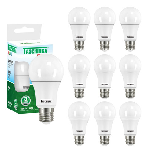 Kit 10 Lâmpada Branco Neutro 4000k Cor 15w Bulbo Led E27 Eco