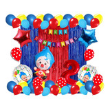 Kit Decoración Globos Metálicos (38 Piezas) Payaso Plim Plim