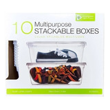 Cajas Multiusos Transparentes De Plastico 10 Pzs Organizador