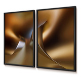 Quadros Decorativos Abstrato Metal Ouro Vidro 60x90 Duo Sala