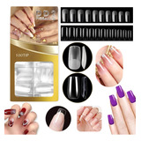 Tips Cuadrado Sistema Gel Caja X100pcs Ultra Fino Uñas 