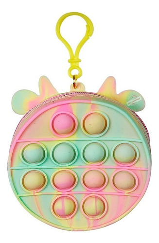 Monedero Fidget Toy Pop It Juguete Burbuja Anti Estres 1021 Color Vaca Multicolor 3