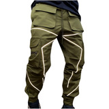 Pantalones Cargo Con Bolsillos Sueltos Para Hombre