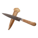 Cuchillo Artesanal Cabo Cuero Sobado Hoja Inox 14 Cm