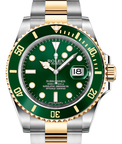 Reloj Compatible Con Rlx-submariner Verde- Combinado